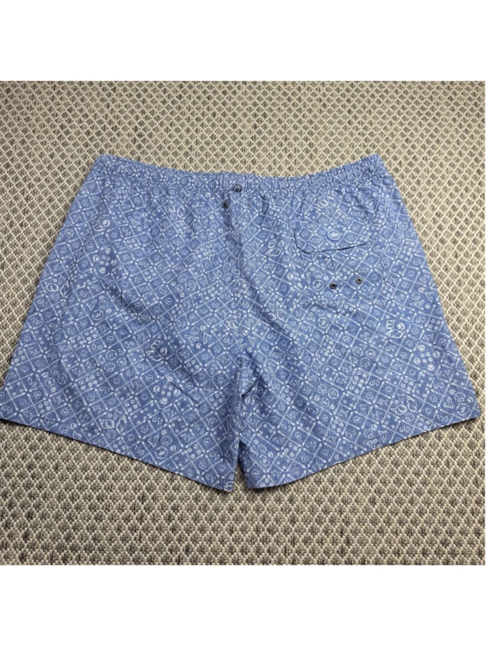 Peter Millar Seaside Swim Trunks Mens 2XL Blue Gingham Check Board Shorts Lined